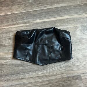 strapless leather top